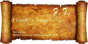 Ficsór Tibor névjegykártya