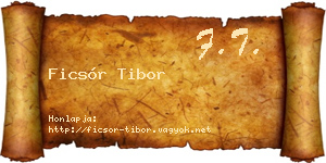 Ficsór Tibor névjegykártya
